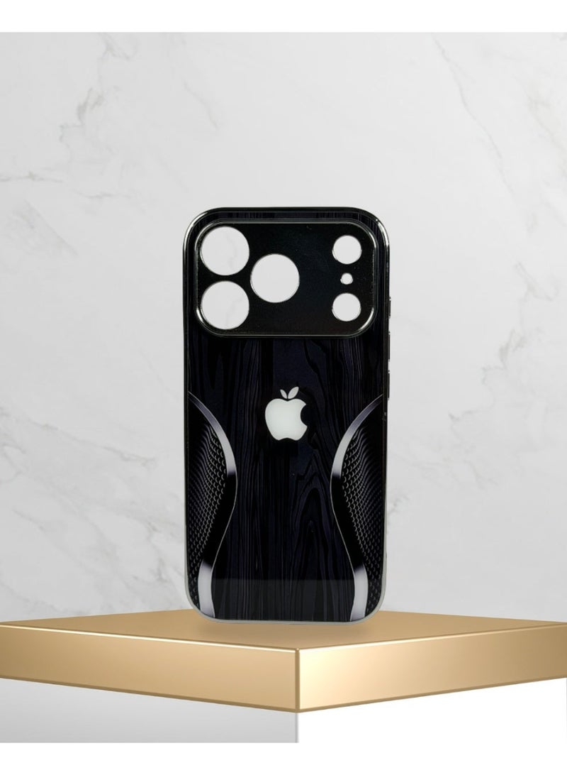 غطاء هاتف: تصميم عصري فاخر - جراب زجاجي أسود  لهاتف iPhone 17 Pro - Image 2